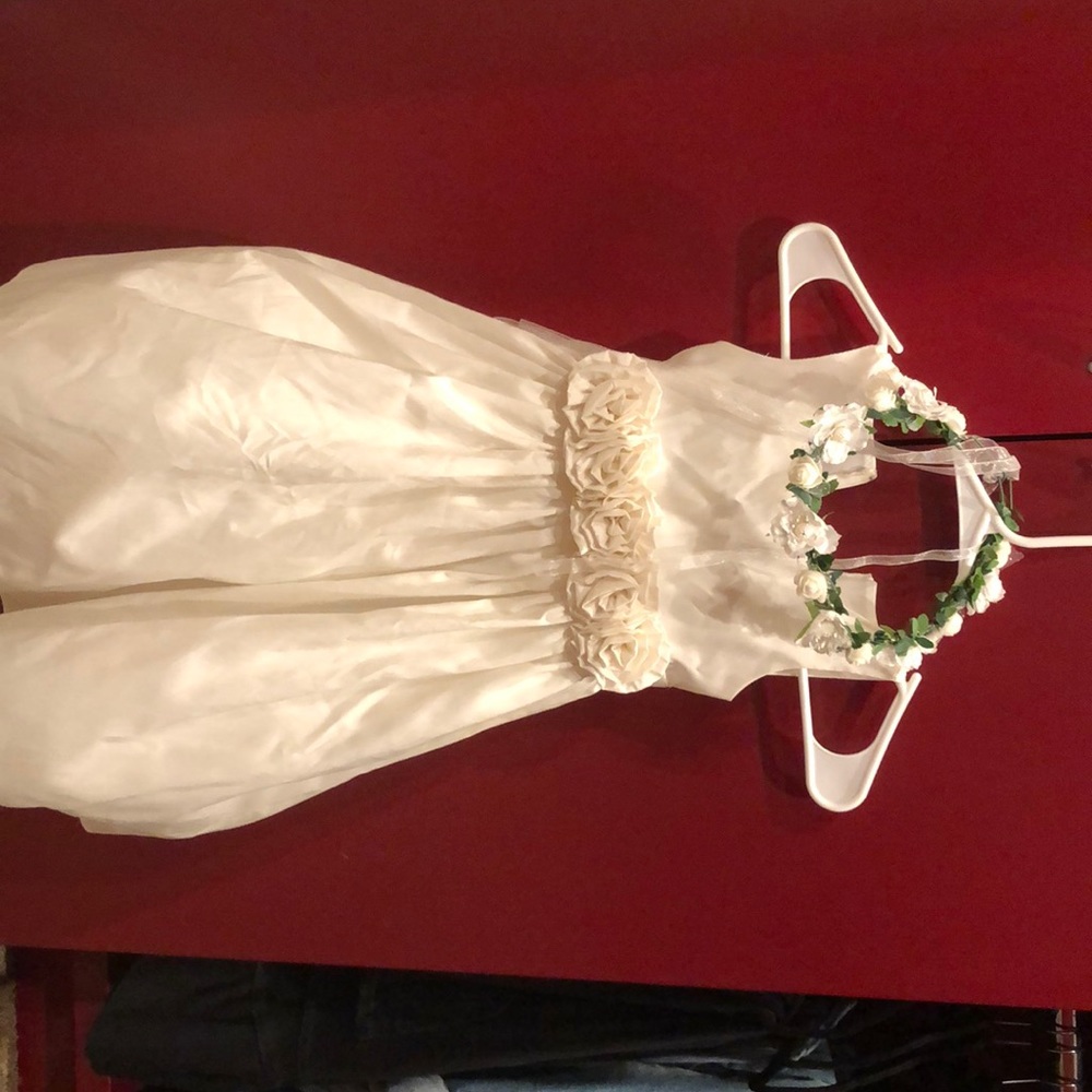 Flower girl dress with crown